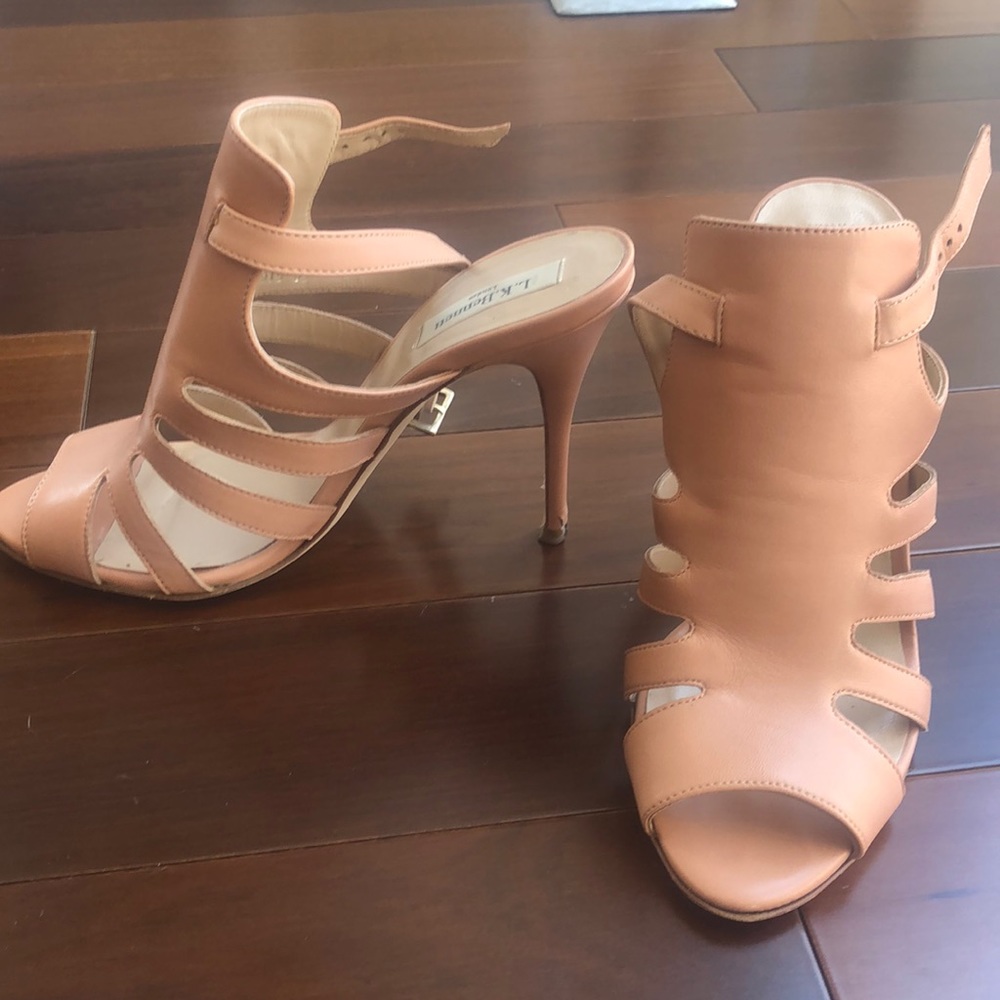 L.K.Bennett London Open toe high heels with beautiful detail - rose beige